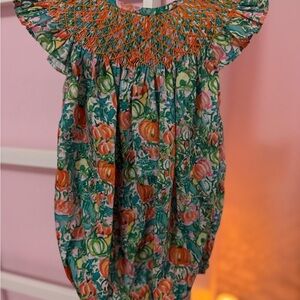 Floral Smocked Kids One Piece